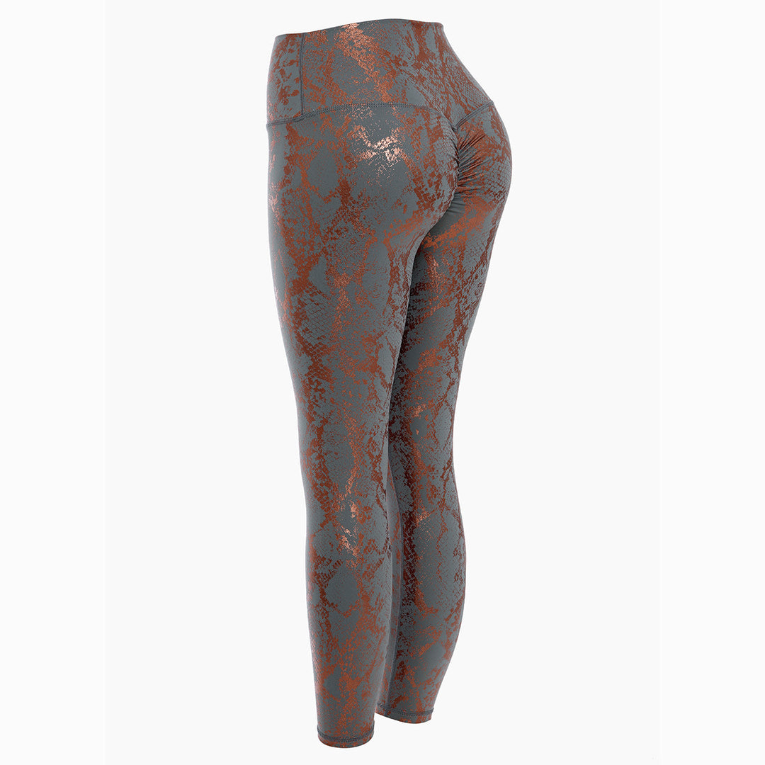 Damen Sportleggings im Schlangenprint mit hohem Bund EB