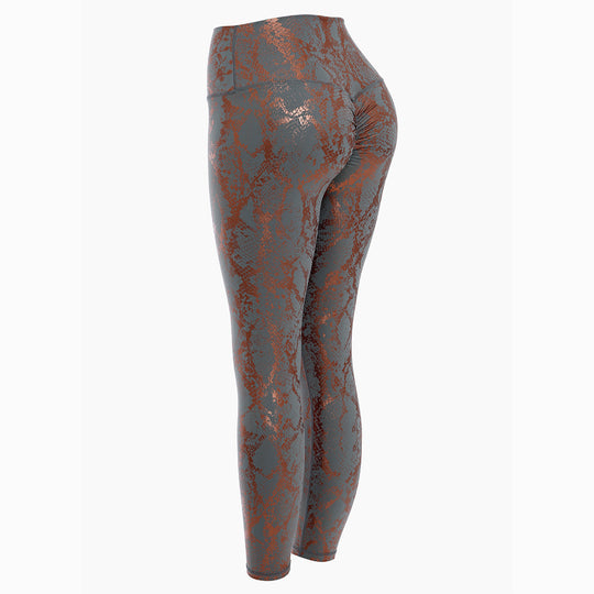 Damen Sportleggings im Schlangenprint mit hohem Bund EB
