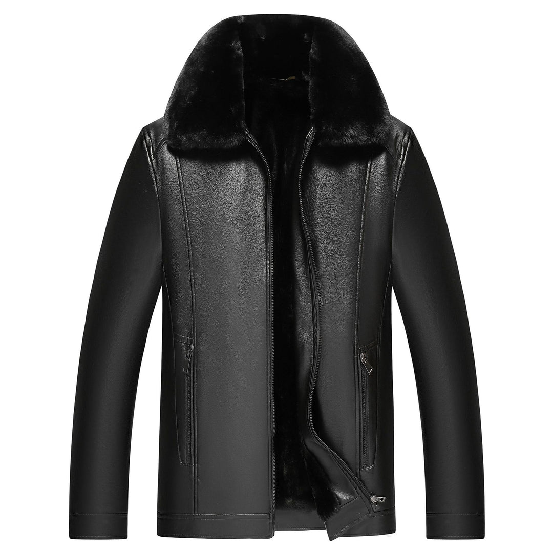 Herren warme Lammlederjacke mit gefüttertem Kragen EB