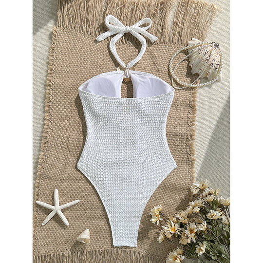Damen Einteiliger Badeanzug mit glamourösen Cut-Outs und funkelnden Akzenten EB