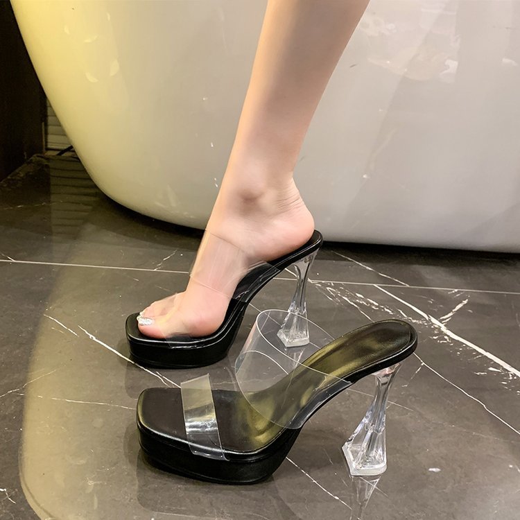 Damen elegante transparente High Heel Sandalen EB