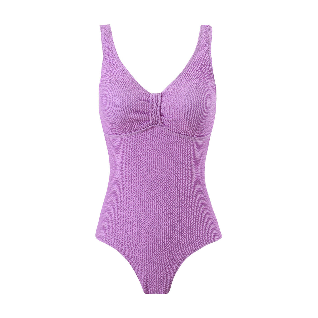 Damen Einteiliger Badeanzug mit raffinierten Rippstrick-Details EB