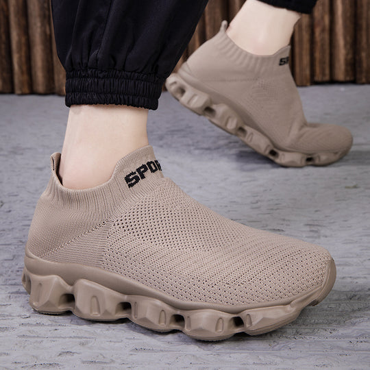 Damen Bequeme Strick-Sneaker mit elastischem Bund EB