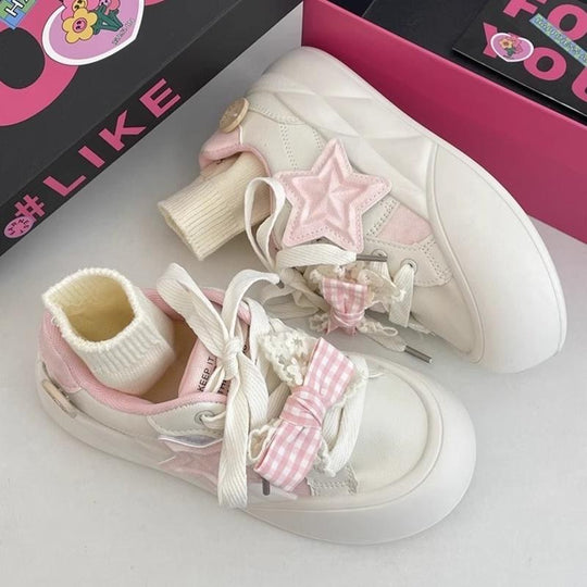 Damen Sneakers aus hochwertigem Leder mit modischem Socken-Design von EB
