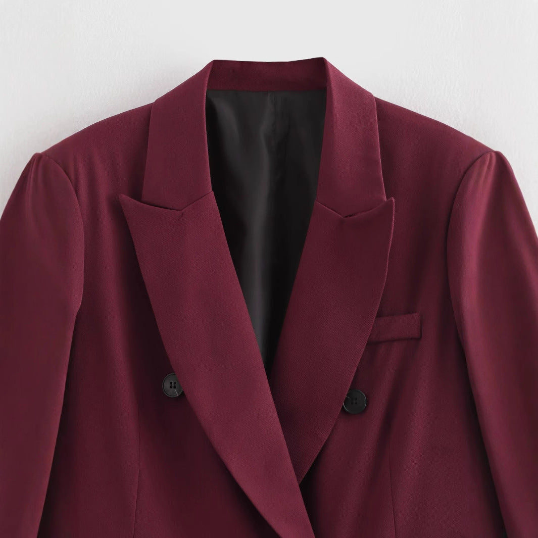 Damen Modische Doppelreiher-Blazerjacke EB
