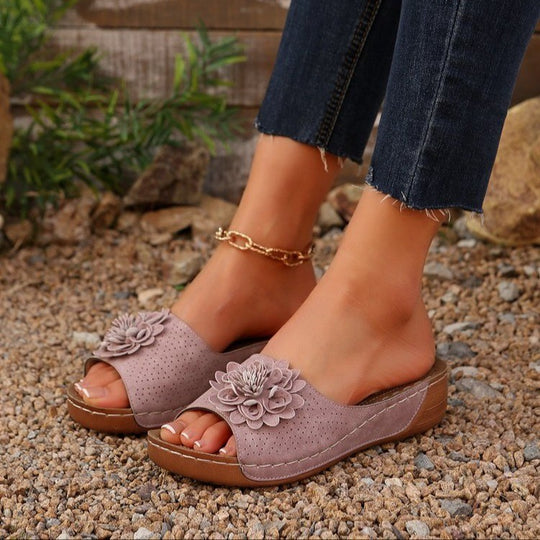Damen Freizeit-Sandalen mit floralem Design EB