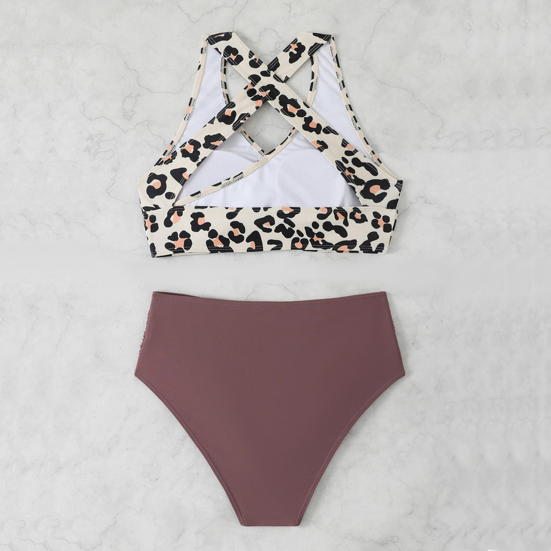Damen Sportlicher Bikini mit Rückenschnürung EB