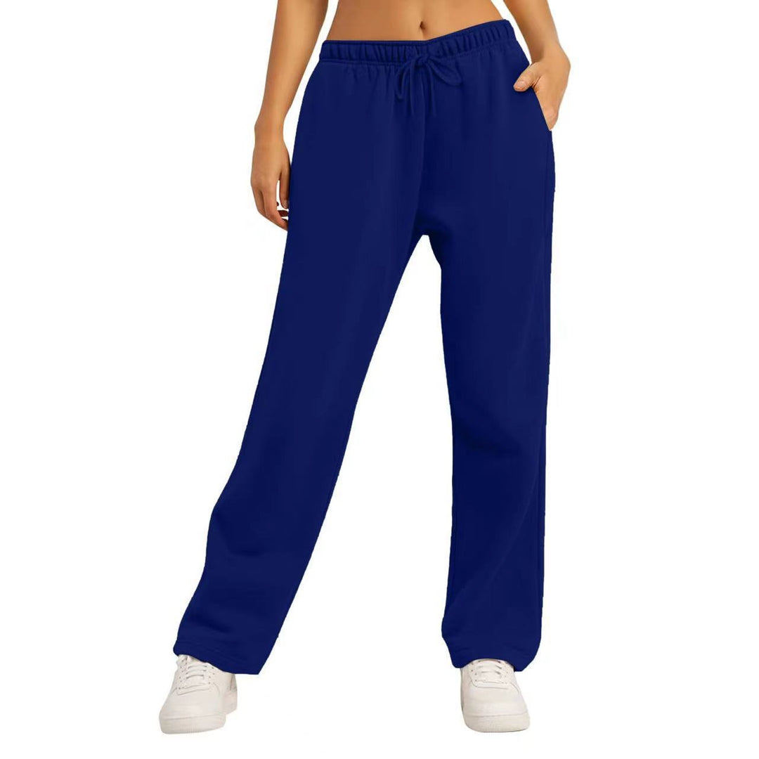 Damen nan extraweiche Relax-Hose mit hohem Komfortbund Kordelzug und geradem Bein EB