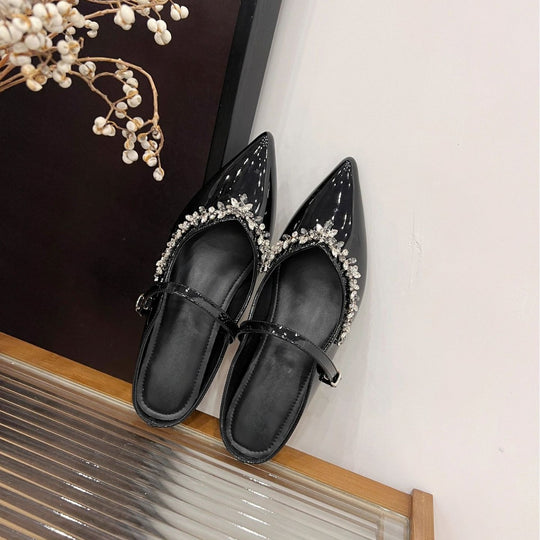 Damen elegante Slingback-Pumps mit funkelndem Strass EB