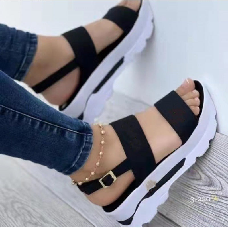 Damen Keil-Sandalen mit verstellbarem Riemendesign und rutschfester Sohle EB
