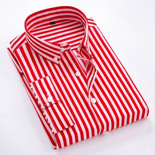 Herren nan gestreiftes Businesshemd mit Button-Down-Kragen und taillierter Silhouette EB