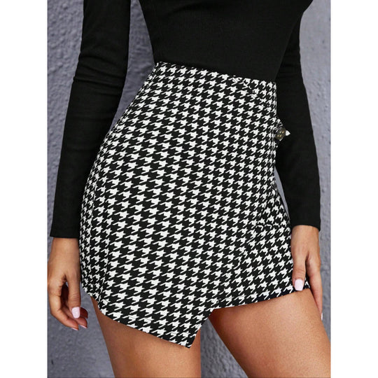 Damen Minirock mit asymmetrischem Schnitt und Knöpfen EB