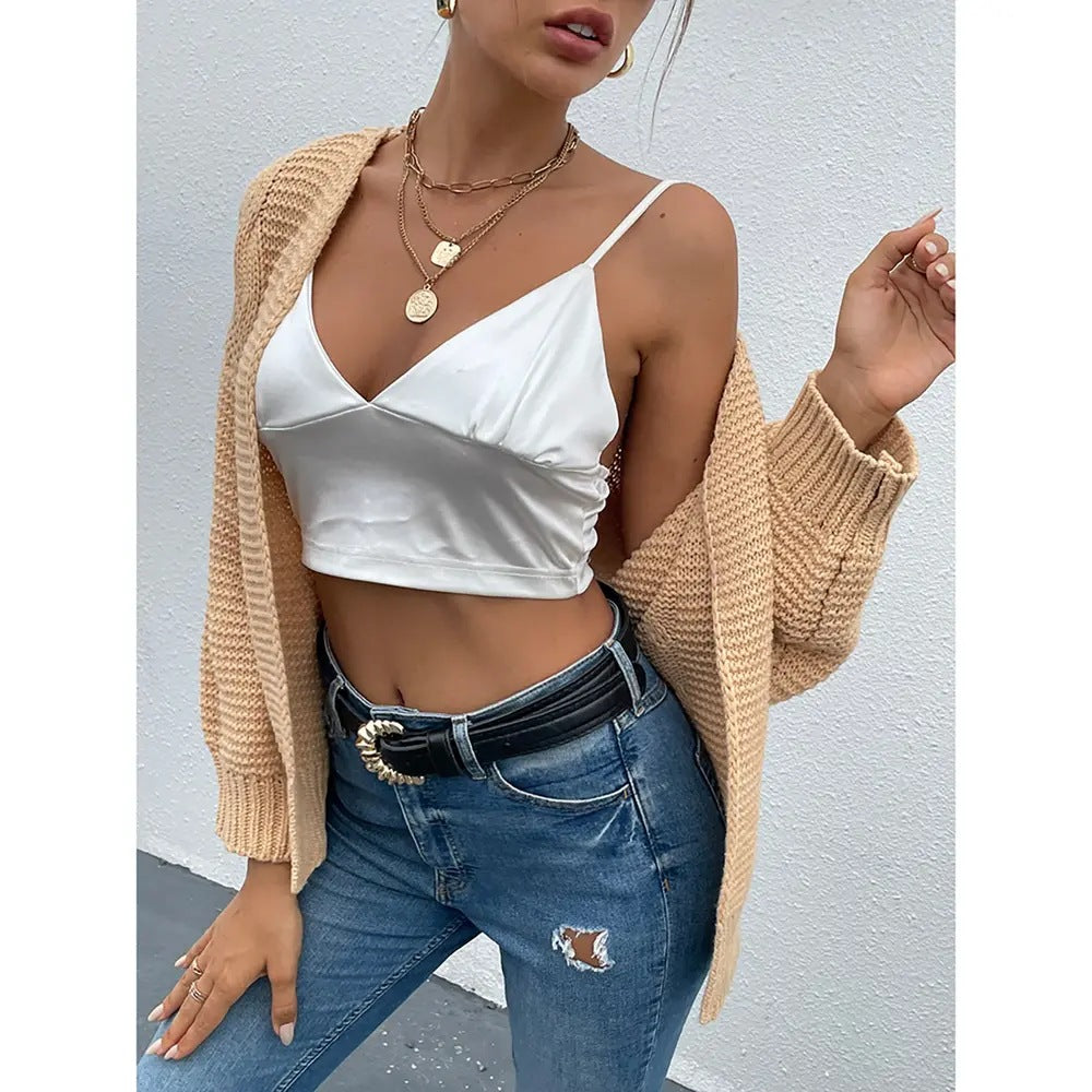 Damen Grobstrickjacke mit weitem Schnitt und weichen Ärmeln EB