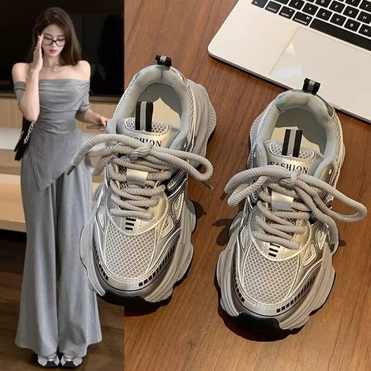 Damen Sportliche Sneakers mit atmungsaktivem Mesh-Obermaterial und dämpfender Sohle EB