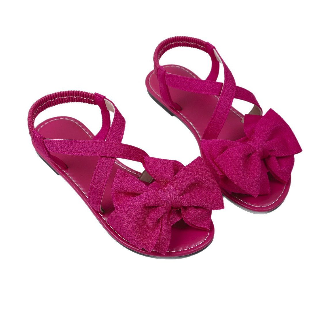 Damen Elegante Sandalen mit großem Schleifen-Detail und geflochtenem Riemendesign EB