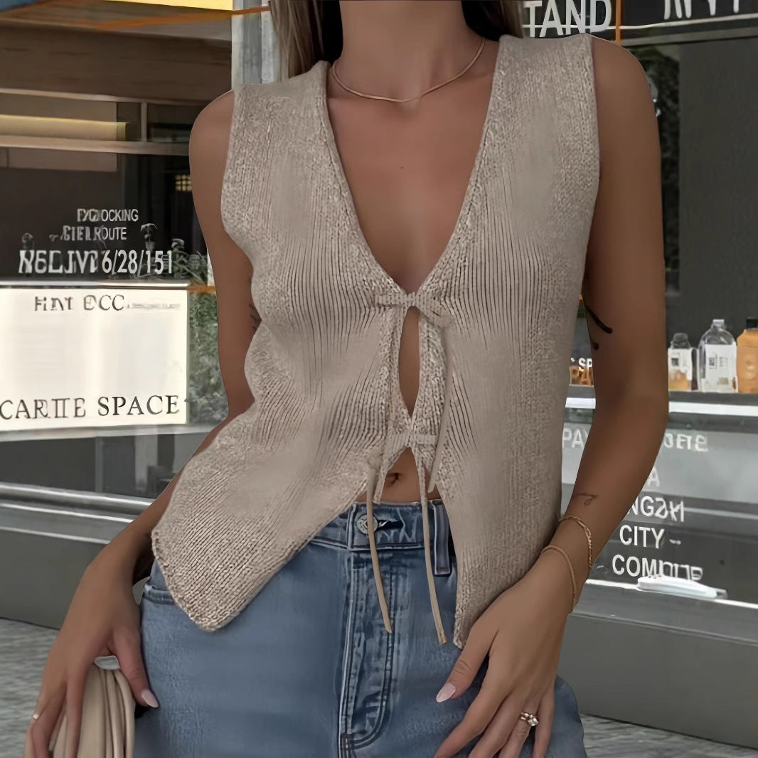 Damen Crop-Oberteil mit raffiniertem Schnürdesign EB