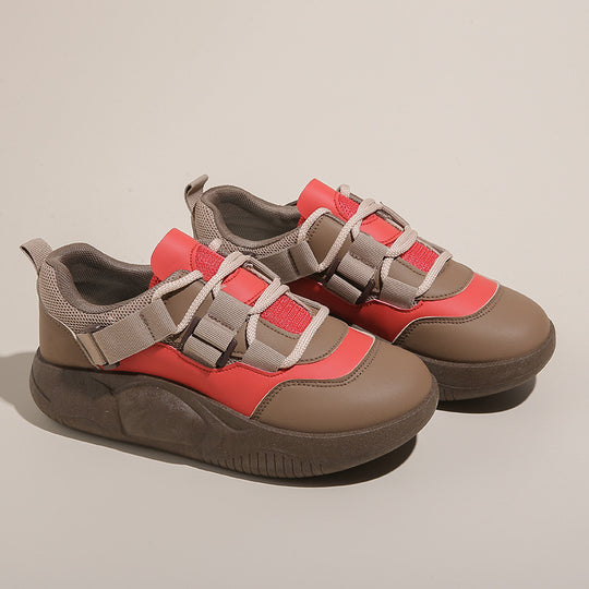 Damen Sportliche Sneakers mit elastischem Riemensystem und dicker Sohle EB