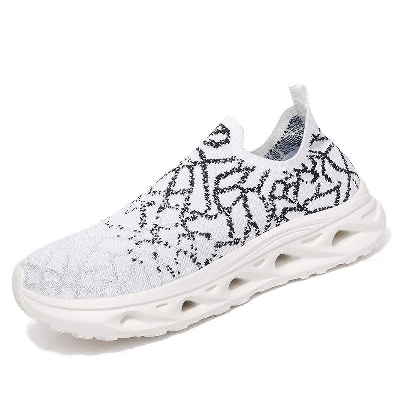 Damen Sportliche Slip-On Sneakers mit atmungsaktiver Oberflächenstruktur und dämpfender Sohle EB