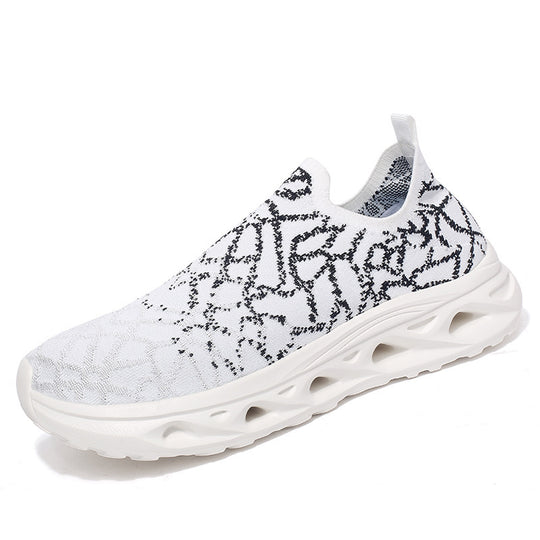 Damen Sportliche Slip-On Sneakers mit atmungsaktiver Oberflächenstruktur und dämpfender Sohle EB