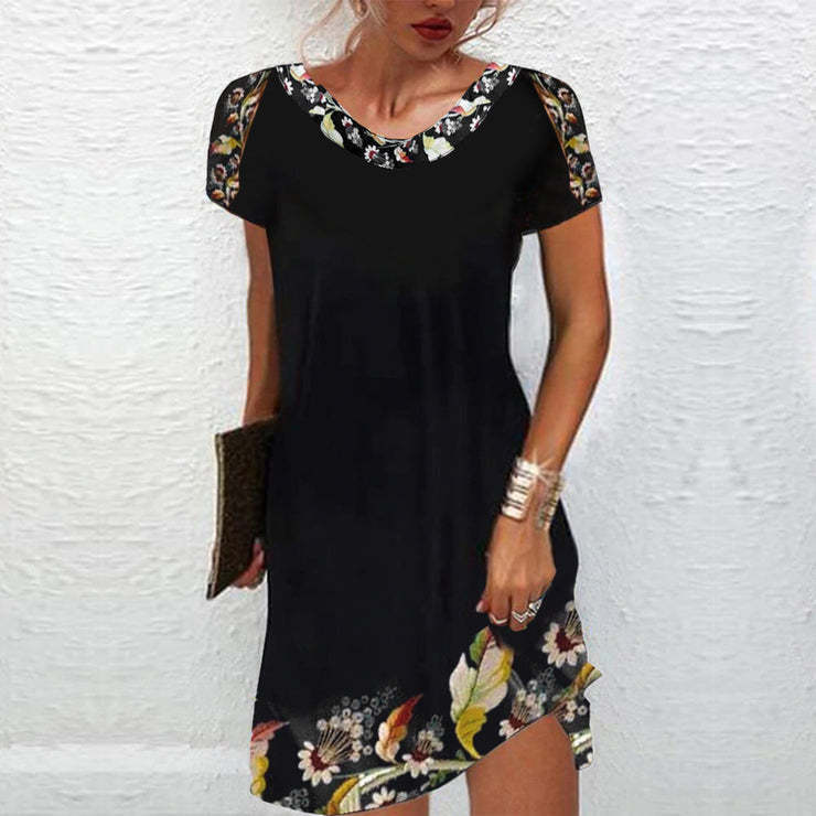 Damen Verspieltes Sommerkleid mit Blumenmuster EB