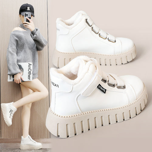 Damen High-Top Sneakers mit flauschigem Innenfutter und rutschfester Sohle EB