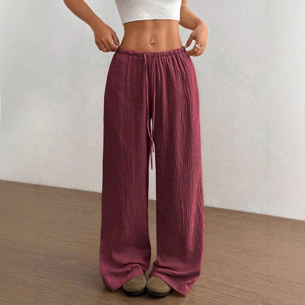 Damen Weite Sommerhose mit elastischem Bund und lockerem Schnitt EB