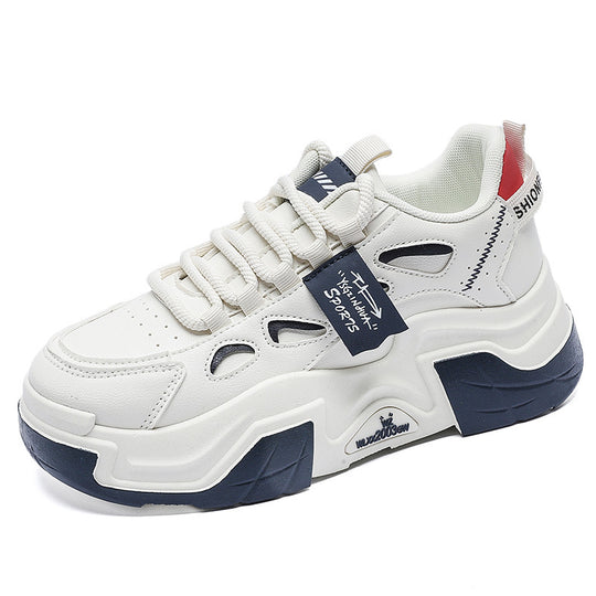 Damen modische Chunky Sneakers mit atmungsaktiver Oberflächenstruktur und gepolsterter Sohle EB