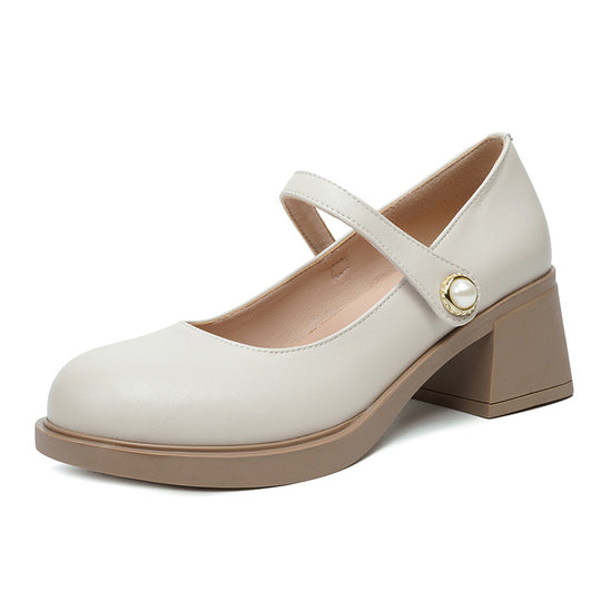 Damen Pumps mit eleganter Riemchenverzierung und bequemem Blockabsatz EB