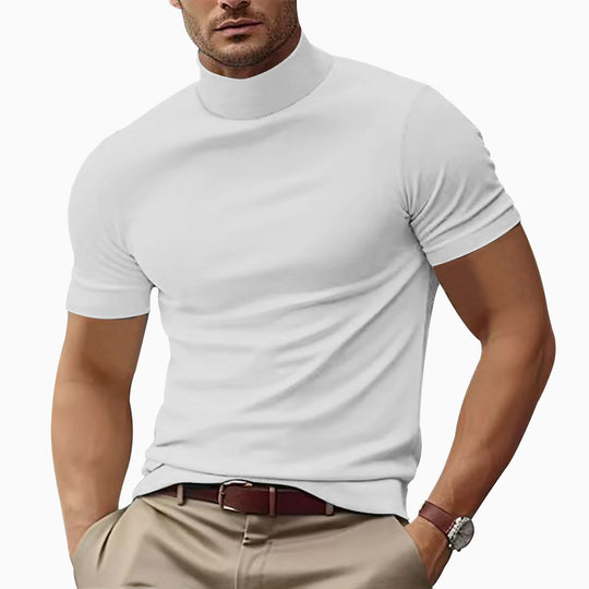 Herren Kurzarm Turtleneck T-Shirt EB