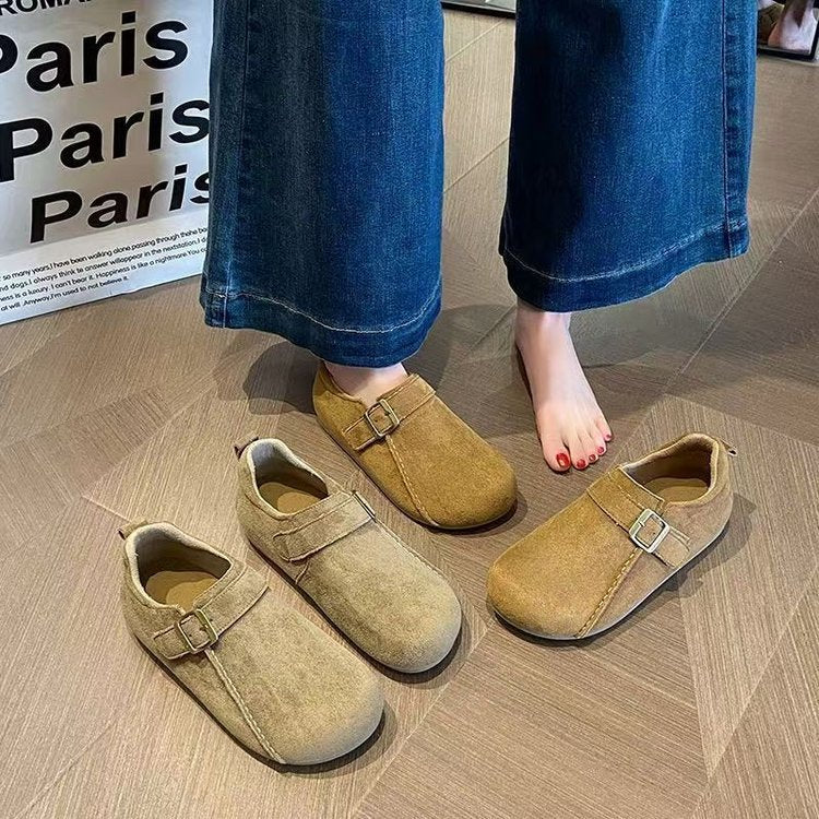 Damen Komfortable Mokassins mit verstellbarem Riemen und weichem Obermaterial EB