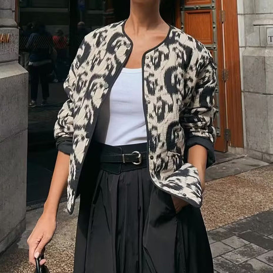 Damen urbaner gefütterter Blouson mit einzigartigem Muster EB