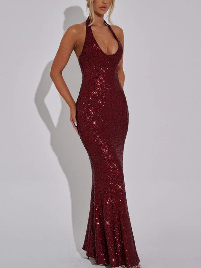 Damen Elegantes Abendkleid mit schimmernden Pailletten und raffinierten Details EB
