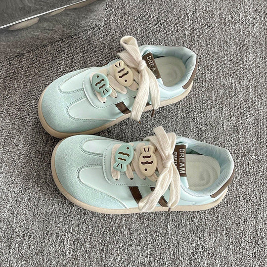 Damen Sportliche Kindersneaker mit niedlichen Tiermotiven und praktischem Klettverschluss EB