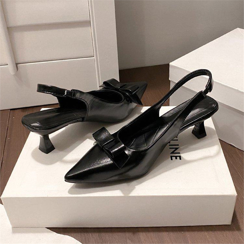Damen Slingback Pumps mit eleganter Schleifenverzierung EB