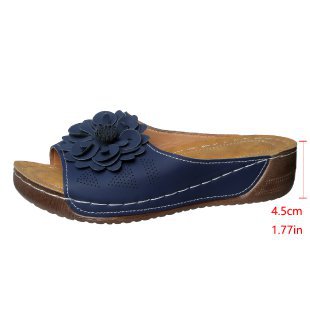Damen Offene Pantoletten mit floralem Dekor EB