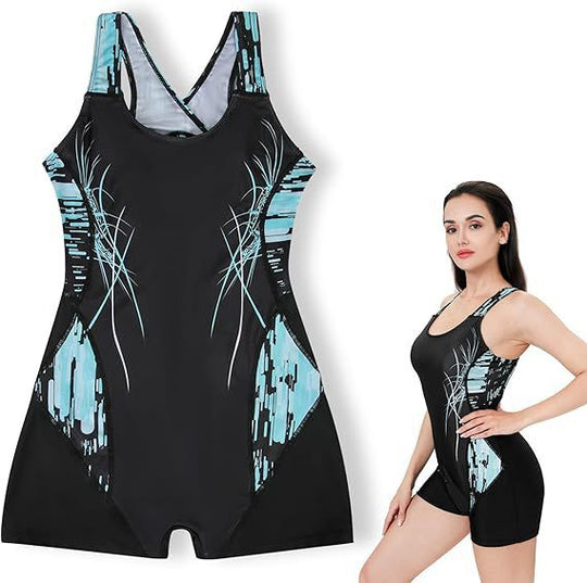 Damen Sportlicher Einteiler-Badeanzug EB