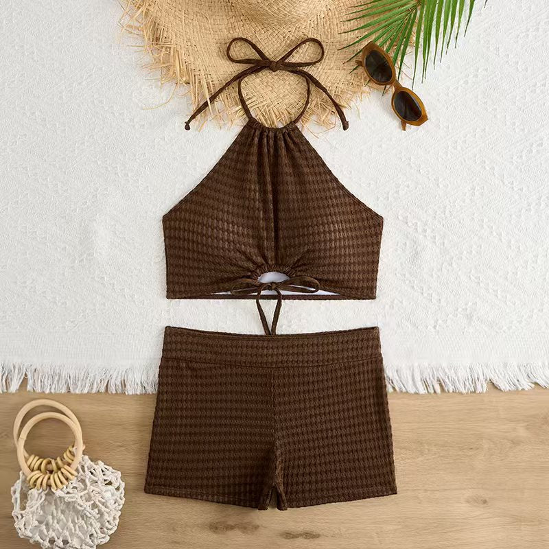 Damen Bikini-Set mit modischem Knotendesign und bequemem Höschen EB