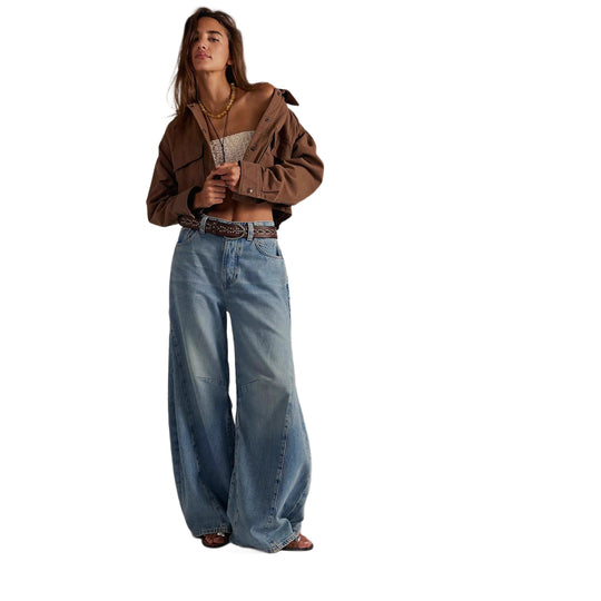 Damen nan kurze Utility-Überwurfjacke mit Druckknopf-Front und aufgesetzten Pattentaschen EB