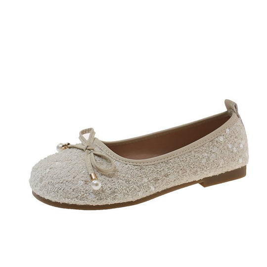 Damen Ballerinas mit zierlichem Perlenakzent EB