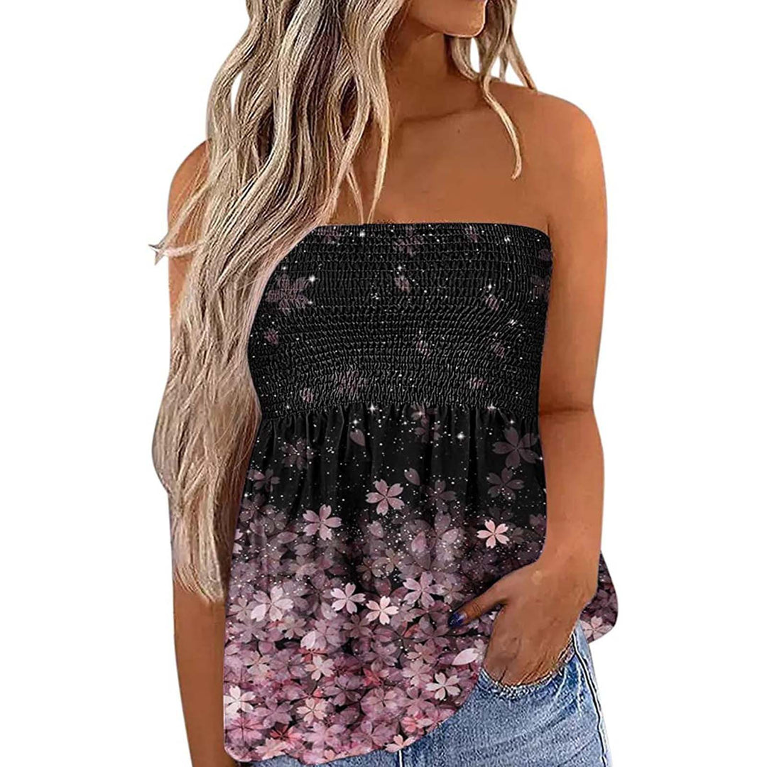 Damen Bandeau-Top mit floralem Einsatz EB