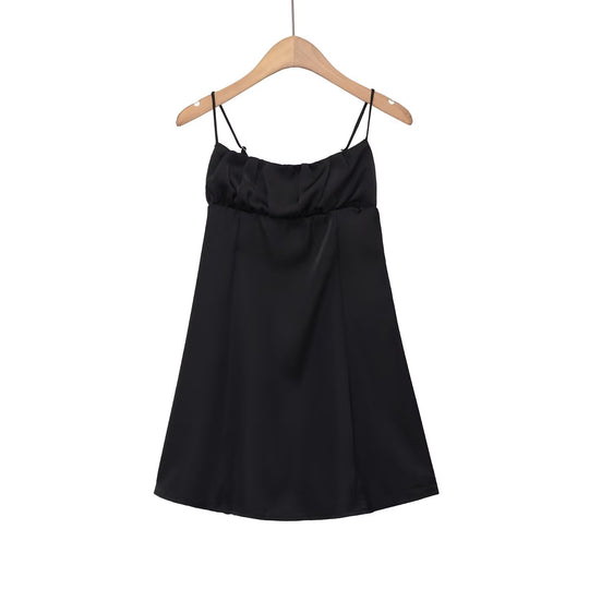 Damen Spaghettiträgerkleid mit elegantem Volant und raffiniertem Schnitt EB