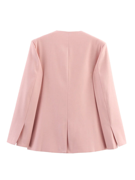 Damen modischer Blazer ohne Verschluss mit eleganter Silhouette EB