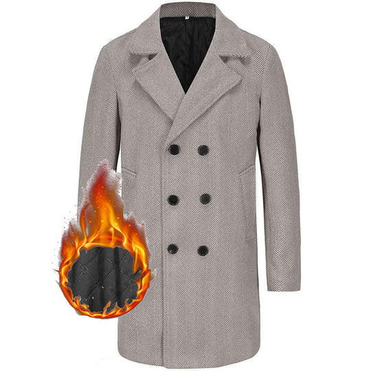 Herren eleganter Doppelreiher-Mantel im minimalistischen Design EB