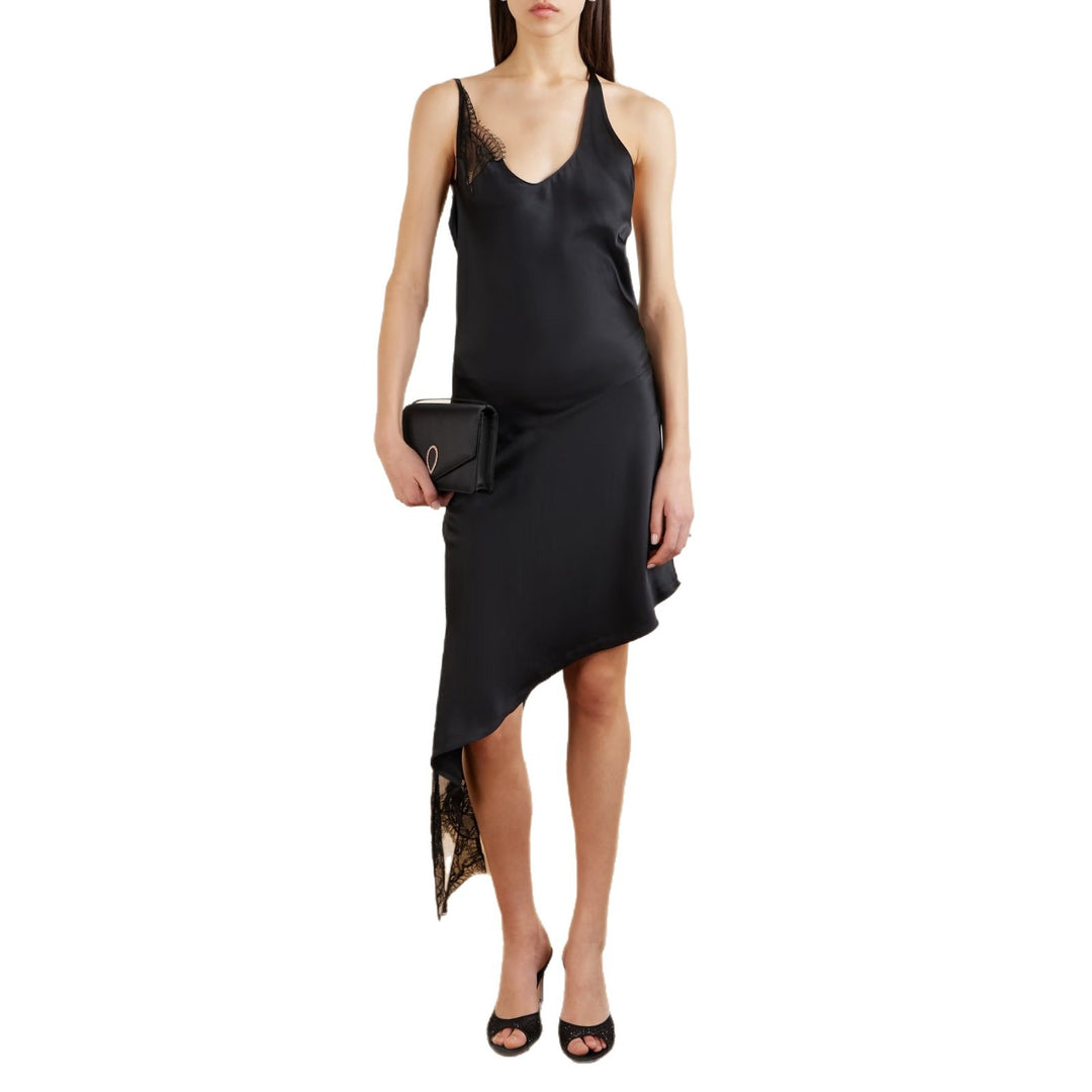 Damen Asymmetrisches Abendkleid mit feiner Spitzenverzierung EB