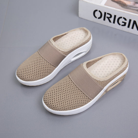 Damen atmungsaktive Slip-On Clogs mit elastischem Riemendesign EB