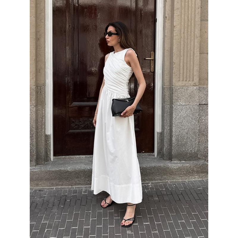 Damen Elegantes Maxikleid mit lässiger Passform und raffinierten Drapierungen EB