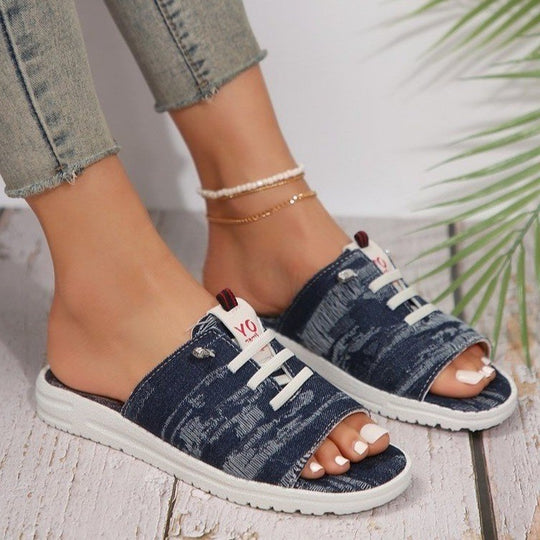 Damen Freizeitschuhe mit modischem Offene Zehen Bereich EB