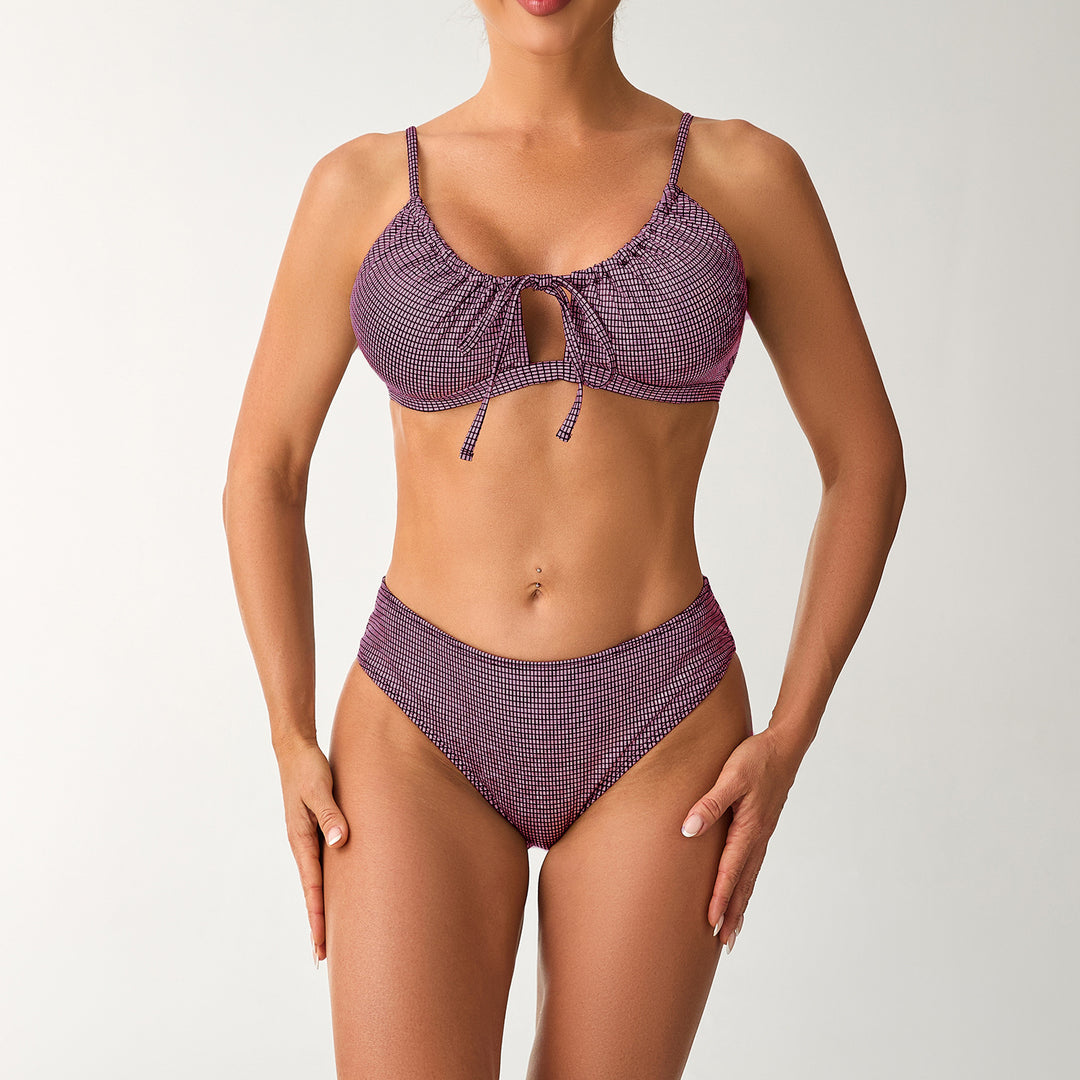 Damen Hochgeschnittener Bikini mit verspieltem Schlüssel-Ausschnitt EB