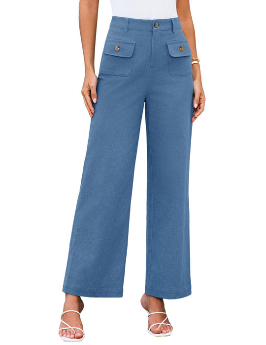 Damen weite Stoffhose mit praktischen Taschen EB