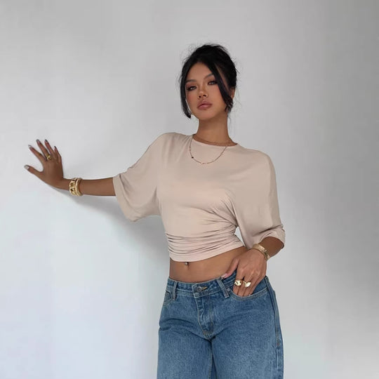 Damen Kurzärmliges Crop-Top EB